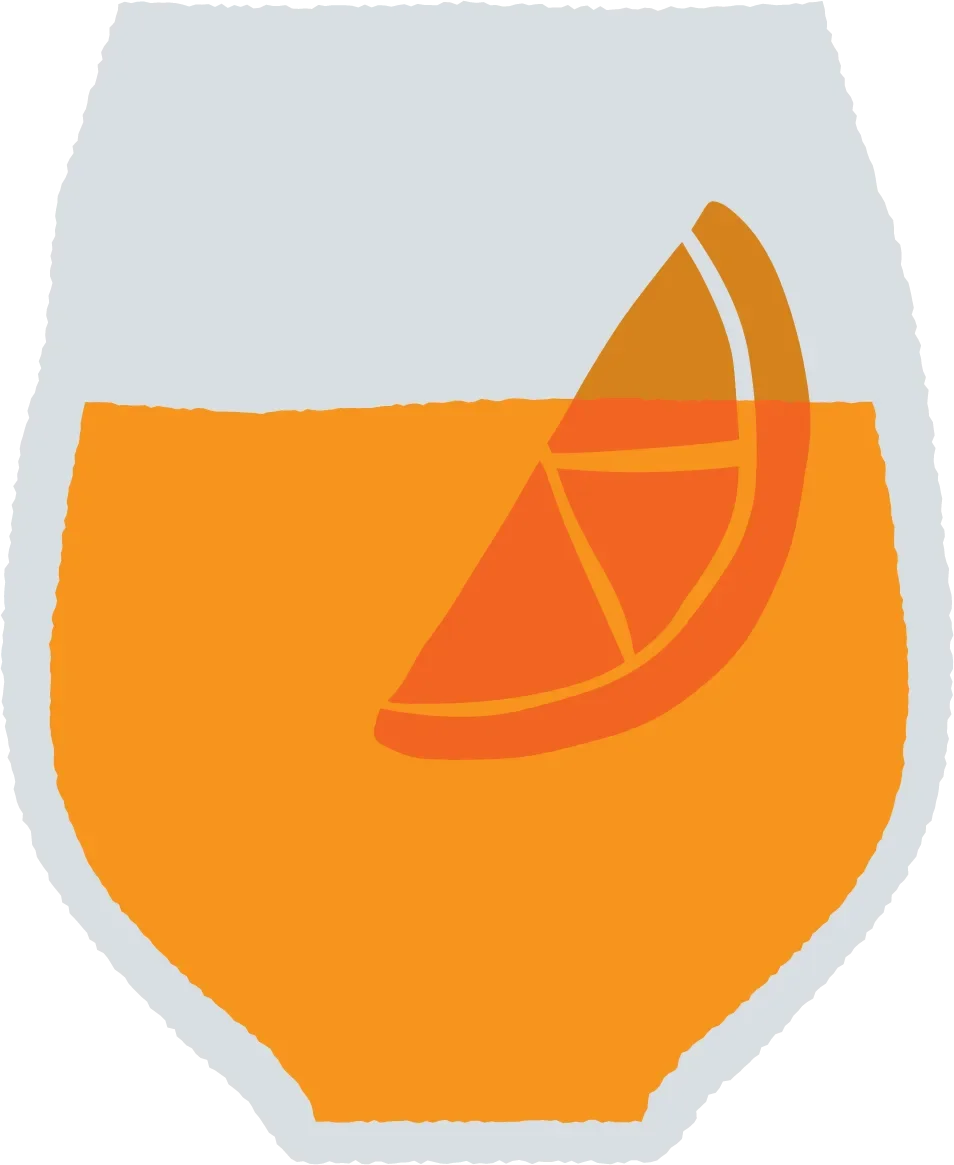 Refreshing Orange Agua Fresca Clipart with Citrus Wedge Illustration