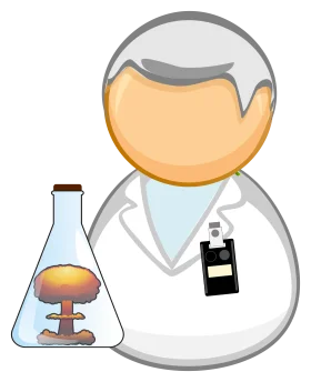 Scientific Research Clipart Illustration of Laboratory Professional with Explosive Experiment