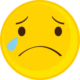 Sorrowful Yellow Emoji Clipart Expressing Deep Emotional Melancholy