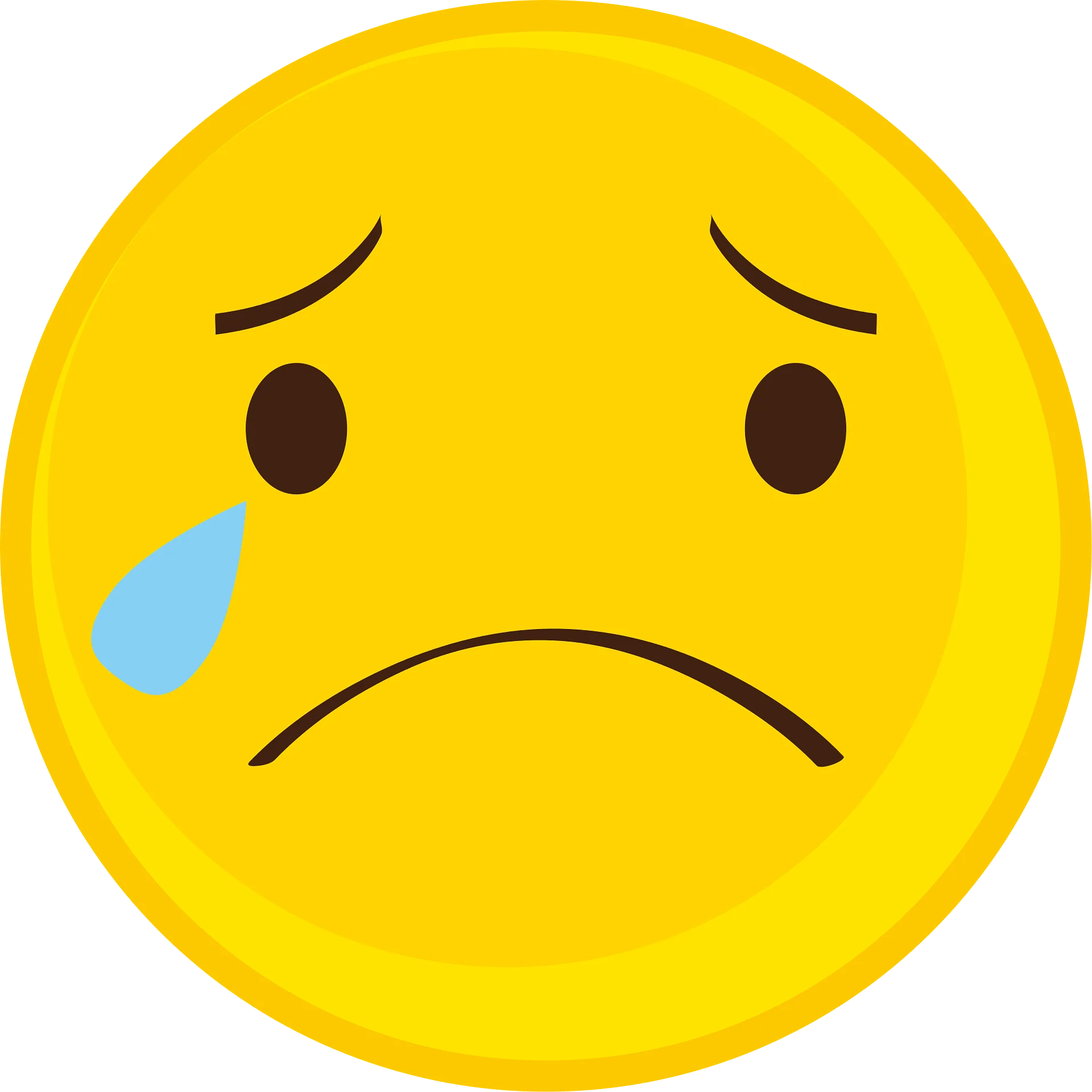 Sorrowful Yellow Emoji Clipart Expressing Deep Emotional Melancholy