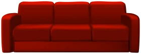 Classic Bold Red Three-Seater Sofa Minimalist Clipart Design