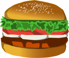 Classic Cheeseburger Clipart: A Delectable Illustration of Layered Burger Perfection