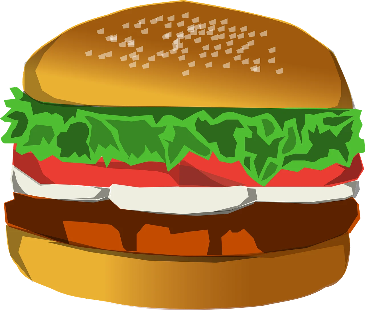 Classic Cheeseburger Clipart: A Delectable Illustration of Layered Burger Perfection