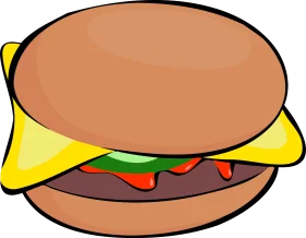Classic Cheeseburger Clipart: A Delightful Illustration of Fast Food Goodness
