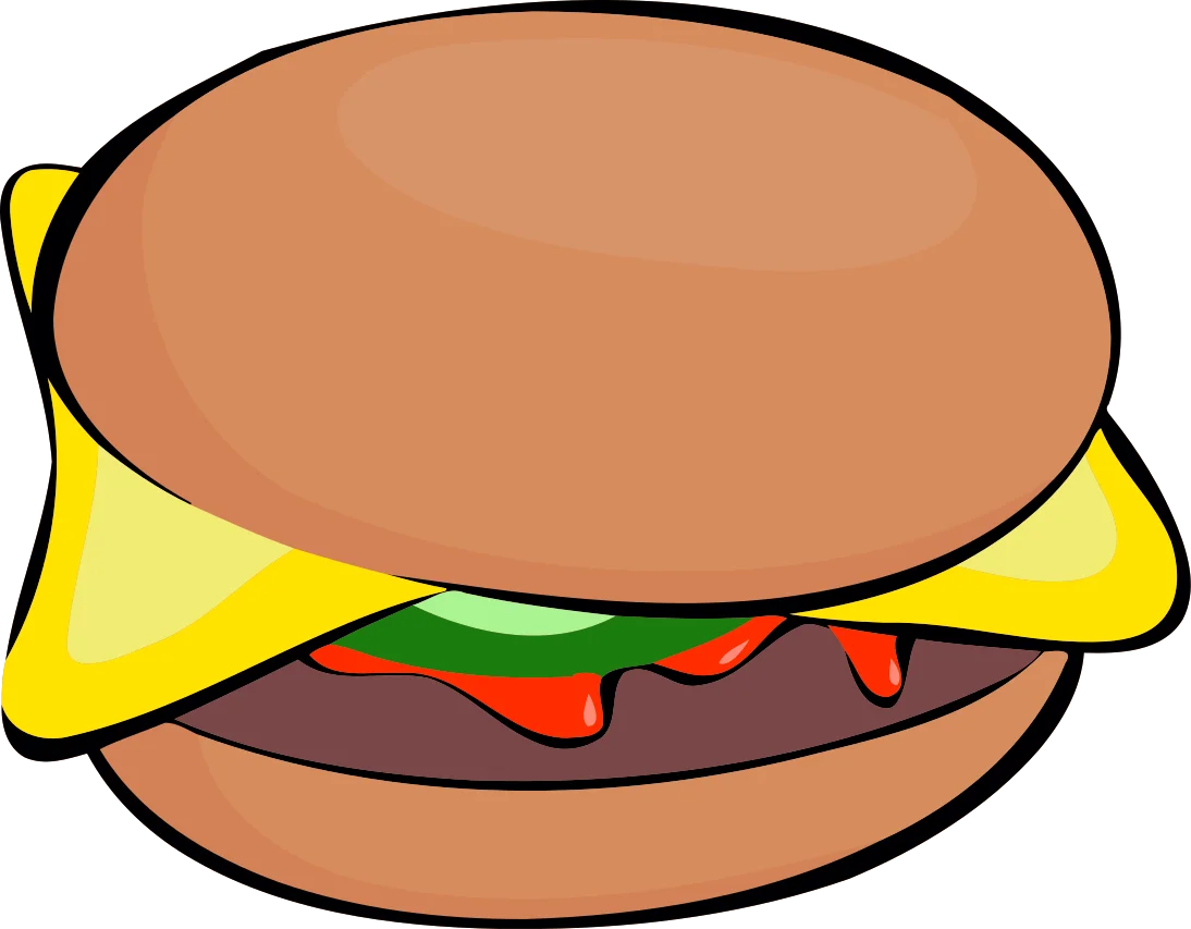 Classic Cheeseburger Clipart: A Delightful Illustration of Fast Food Goodness