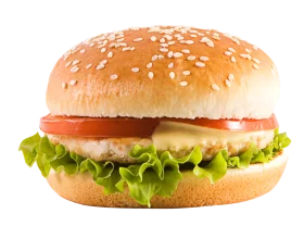 Classic Cheeseburger Clipart: Appetizing Fast Food Graphic with Fresh Ingredients