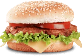 Classic Cheeseburger Clipart: Appetizing Layers of Culinary Delight with Fresh Ingredients