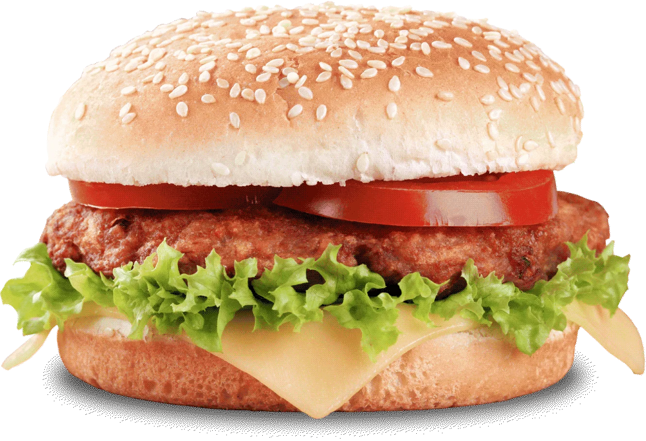 Classic Cheeseburger Clipart: Appetizing Layers of Culinary Delight with Fresh Ingredients