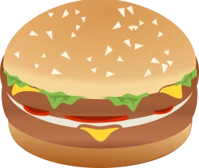 Classic Cheeseburger Clipart: Deliciously Illustrated Fast Food Graphic Design