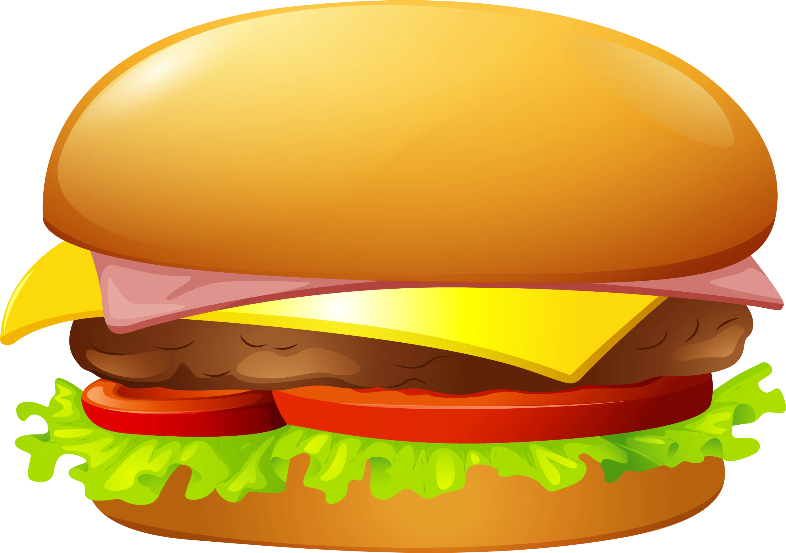 Classic Cheeseburger Clipart Design with Layers of Delicious Ingredients