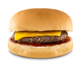 Classic Cheeseburger Clipart: Savory Beef Patty with Melted Cheese on Soft Bun