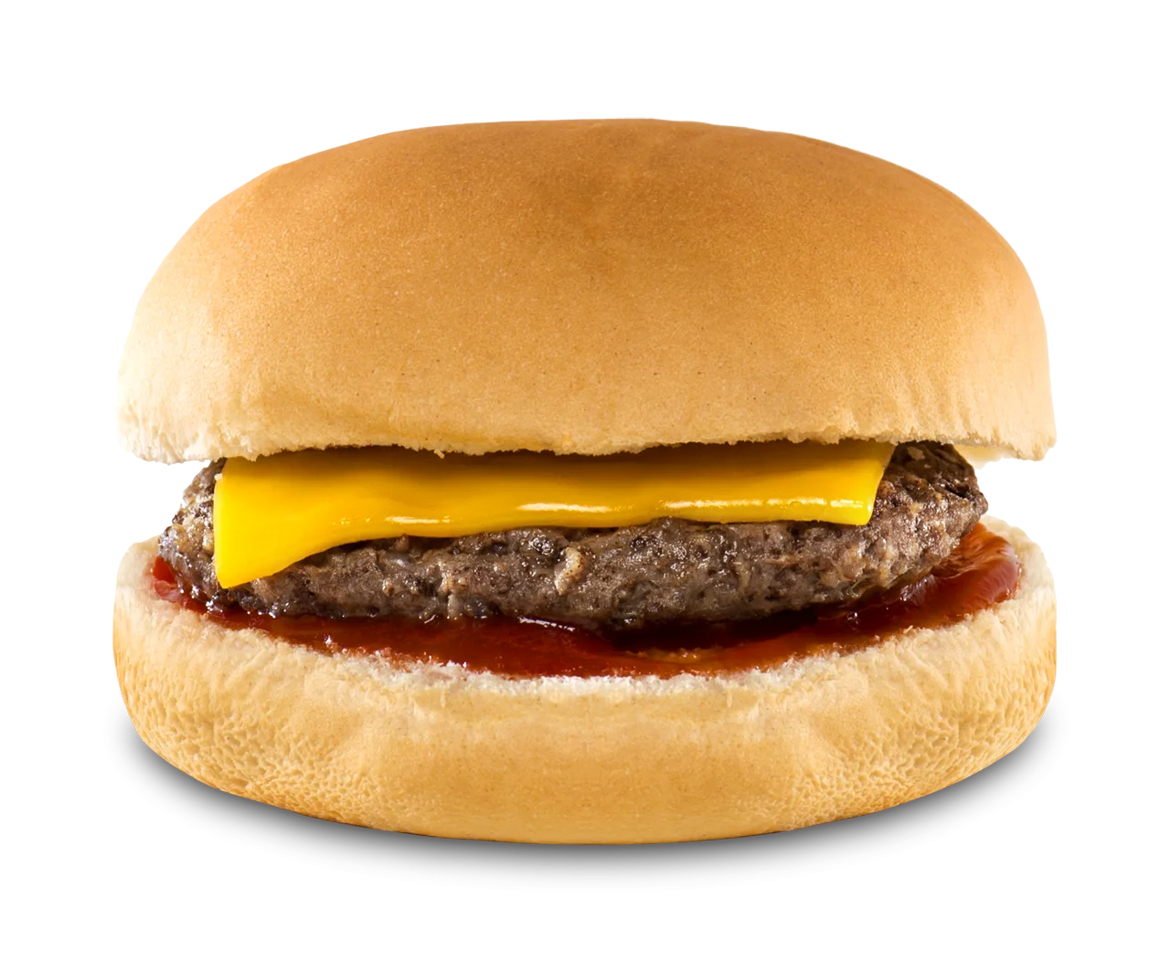 Classic Cheeseburger Clipart: Savory Beef Patty with Melted Cheese on Soft Bun
