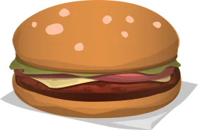 Classic Cheeseburger Clipart: Tasty Illustrated Burger Graphic Design