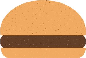 Classic Minimalist Hamburger Clipart Design with Simple Geometric Shapes