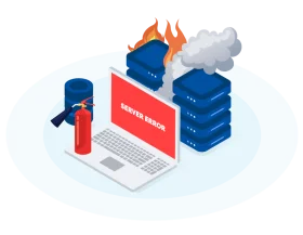 Cybersecurity Defense: Data Protection and Server Breach Prevention Clipart Illustration