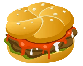 Deliciously Illustrated Classic Cheeseburger Clipart with Golden Bun
