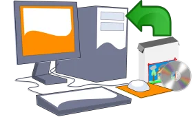 Detailed Computer Software and Hardware Components Clipart Illustration
