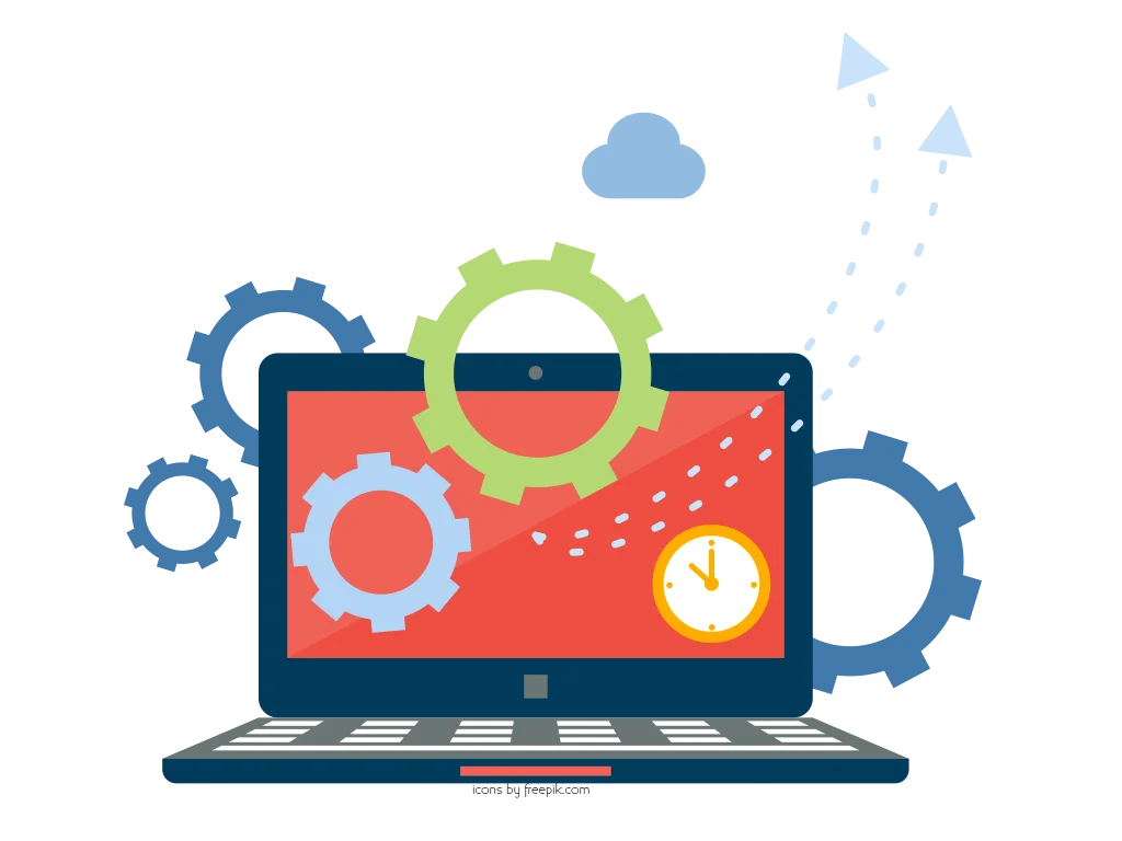 Digital Software Development and System Integration Clipart Illustration