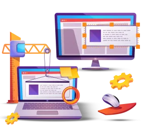 Digital Software Development and Web Design Workflow Clipart Illustration