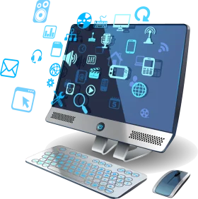 Digital Technology Connectivity Clipart: Futuristic Computer Interface Design