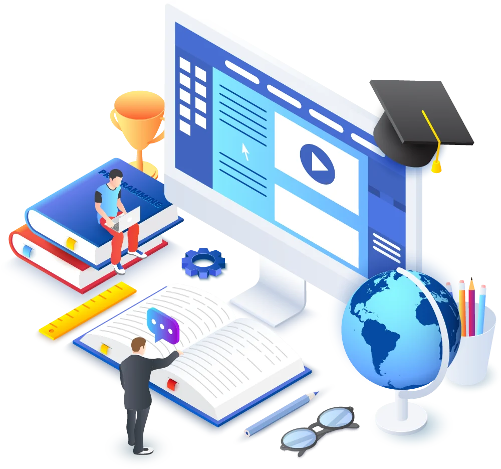 Innovative Digital Learning and Educational Technology Clipart Illustration