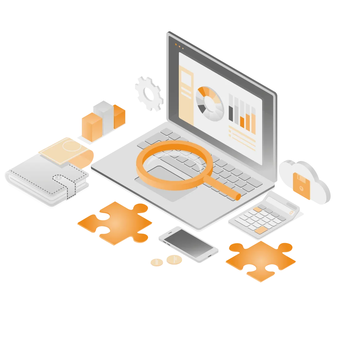 Isometric Data Analysis and Software Development Workflow Clipart Illustration