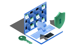 Isometric Digital Security and Data Protection Cybersecurity Clipart Illustration