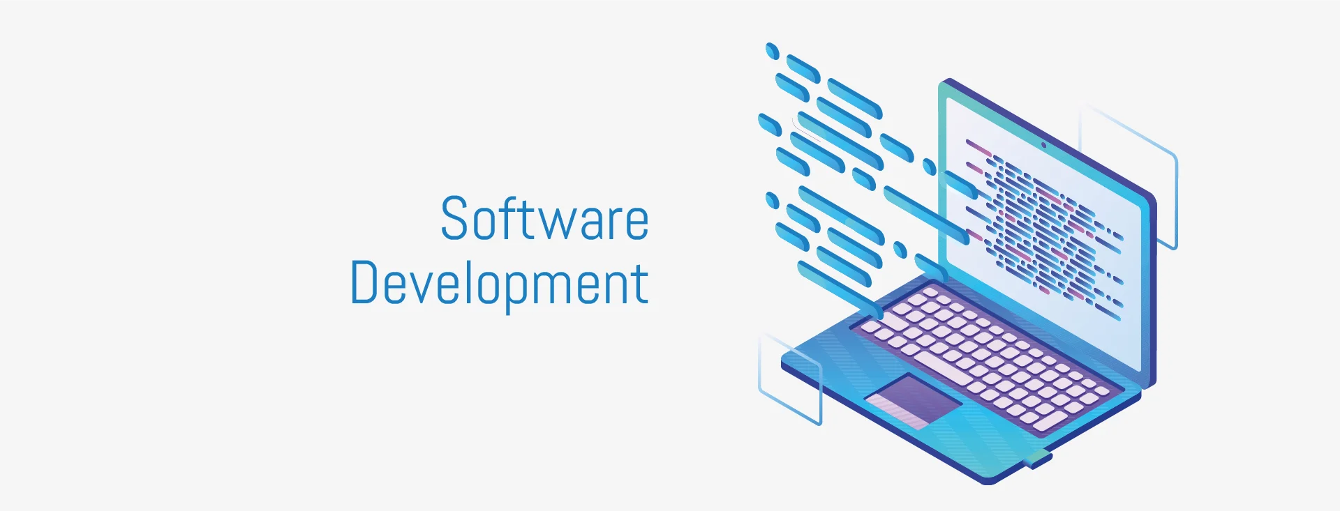 Isometric Laptop Representing Modern Software Development Clipart Illustration