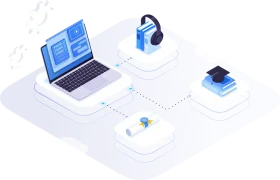 Isometric Tech Setup Clipart: Modern Digital Workspace Illustration with Devices