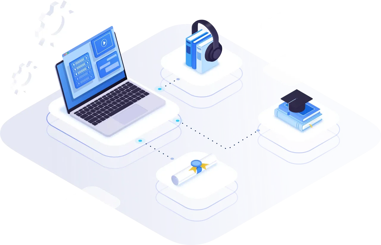 Isometric Tech Setup Clipart: Modern Digital Workspace Illustration with Devices