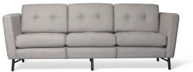 Modern Minimalist Gray Three-Seater Sofa Clipart with Sleek Design
