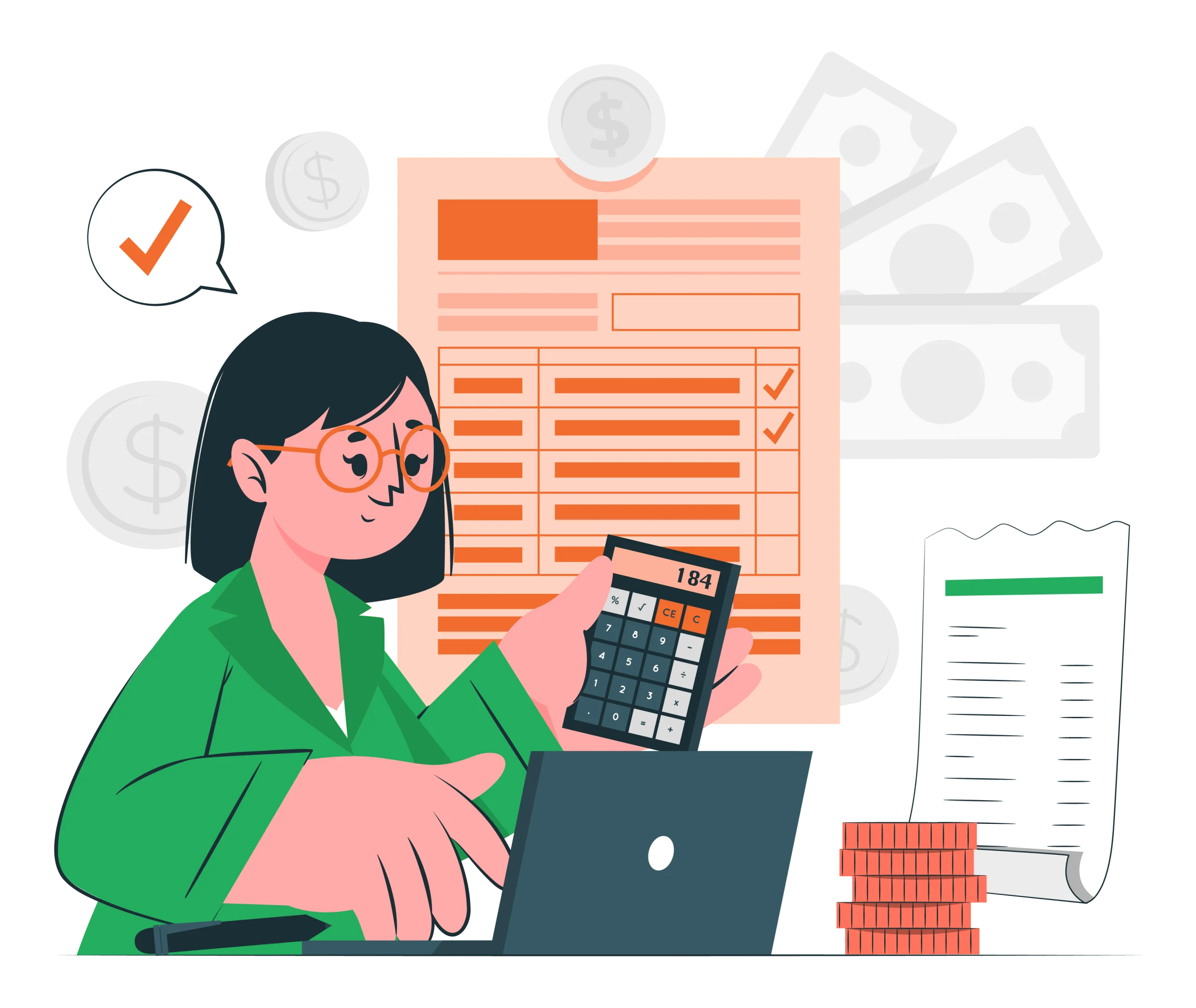 Professional Financial Management and Accounting Clipart Illustration