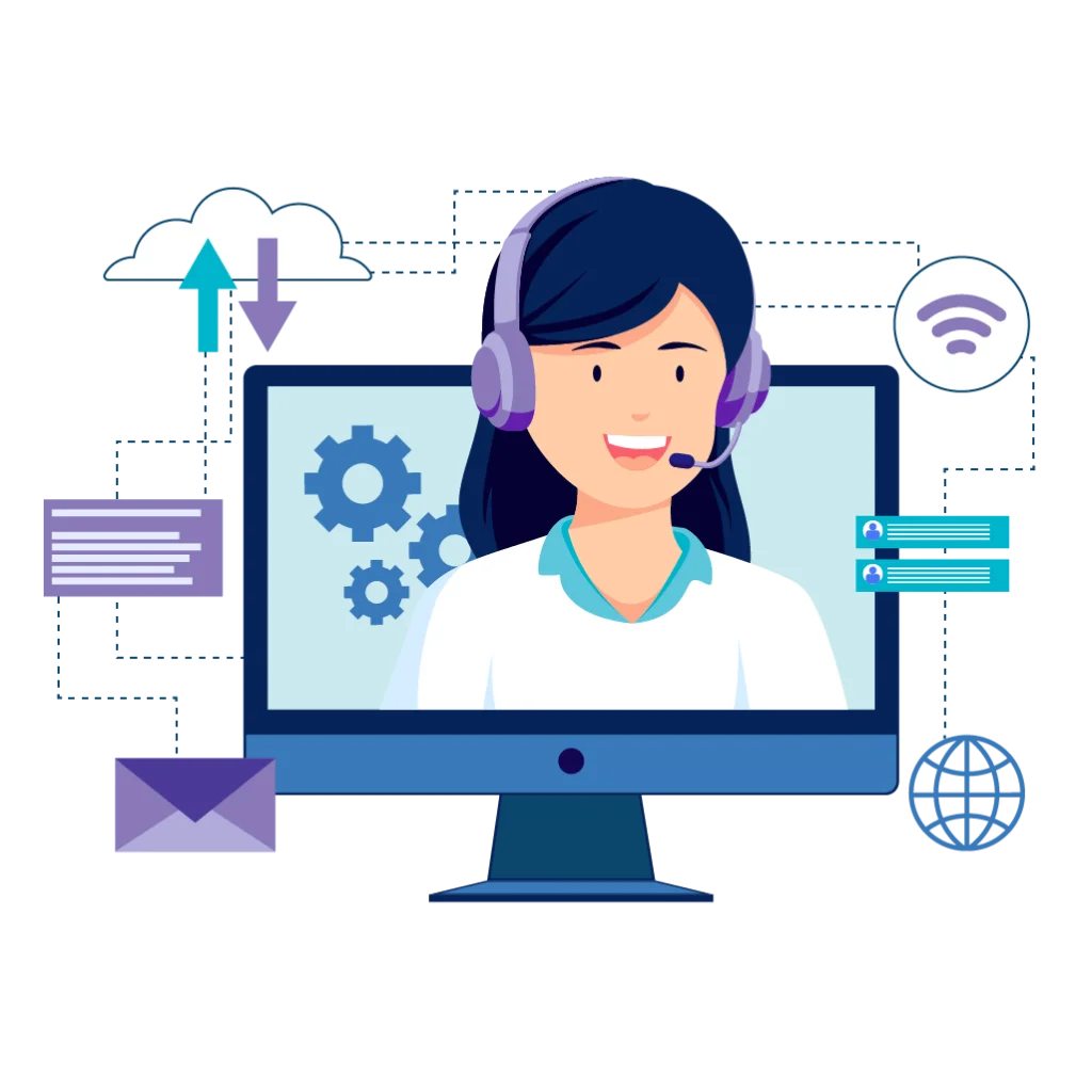 Technical Support Professional Clipart Showcasing Digital Communication Solutions