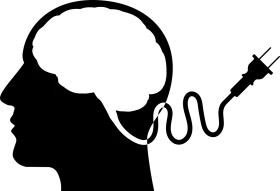 Abstract Mental Health Connection Silhouette Symbolic Minimalist Clipart Design