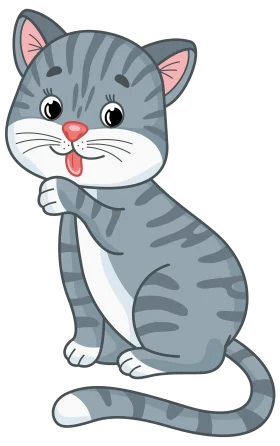 Adorable Gray Tabby Cat Clipart: Playful Whiskers and Charming Pose