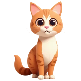 Adorable Orange Tabby Cat Clipart: Charming 3D Animated Feline Character