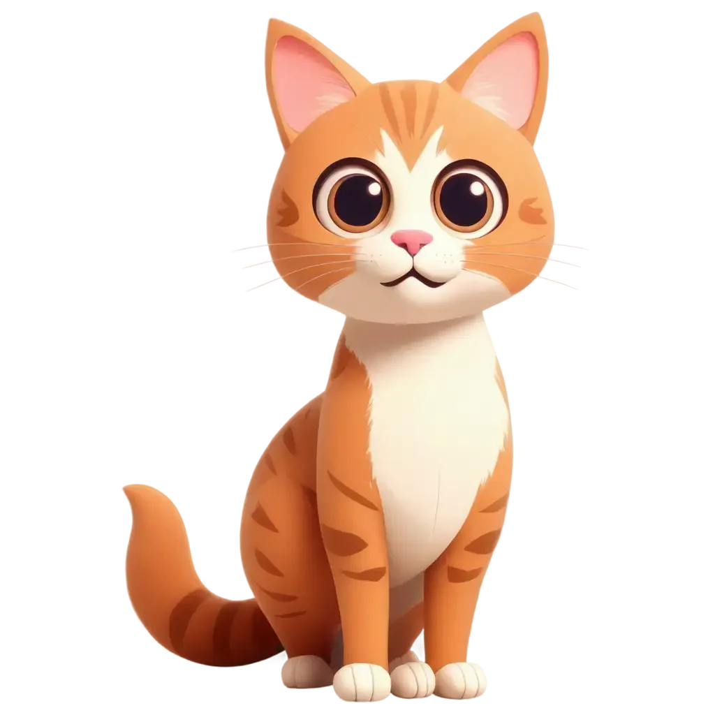 Adorable Orange Tabby Cat Clipart: Charming 3D Animated Feline Character