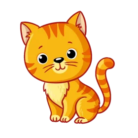 Adorable Orange Tabby Kitten Cartoon Clipart: A Whimsical Feline Friend