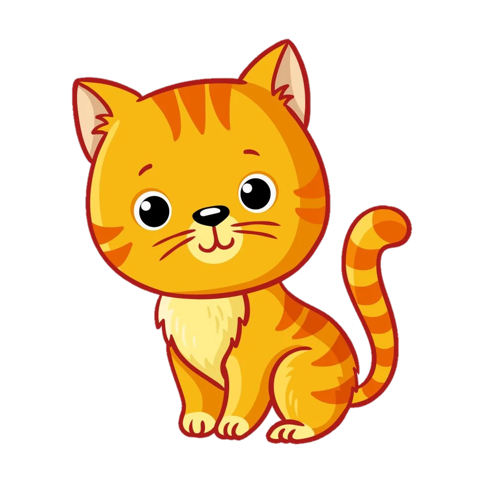 Adorable Orange Tabby Kitten Cartoon Clipart: A Whimsical Feline Friend