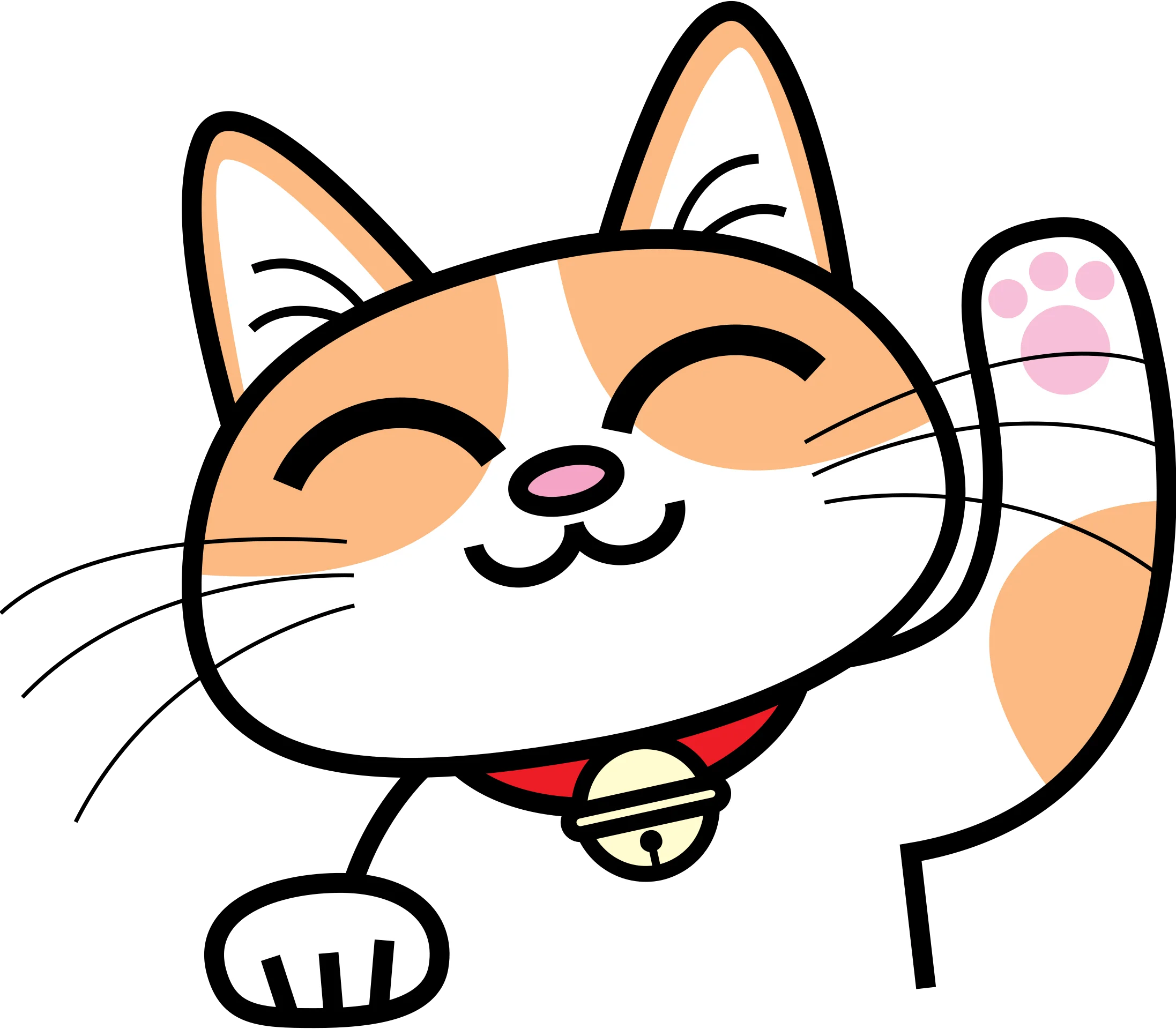Adorable Waving Lucky Cat Clipart with Charming Maneki-Neko Inspiration