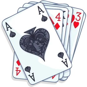 Artistic Illustration of Classic Playing Cards Clipart Design with Ace and Number Cards