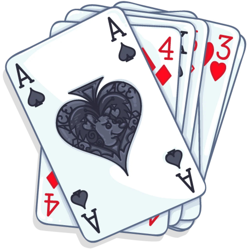 Artistic Illustration of Classic Playing Cards Clipart Design with Ace and Number Cards