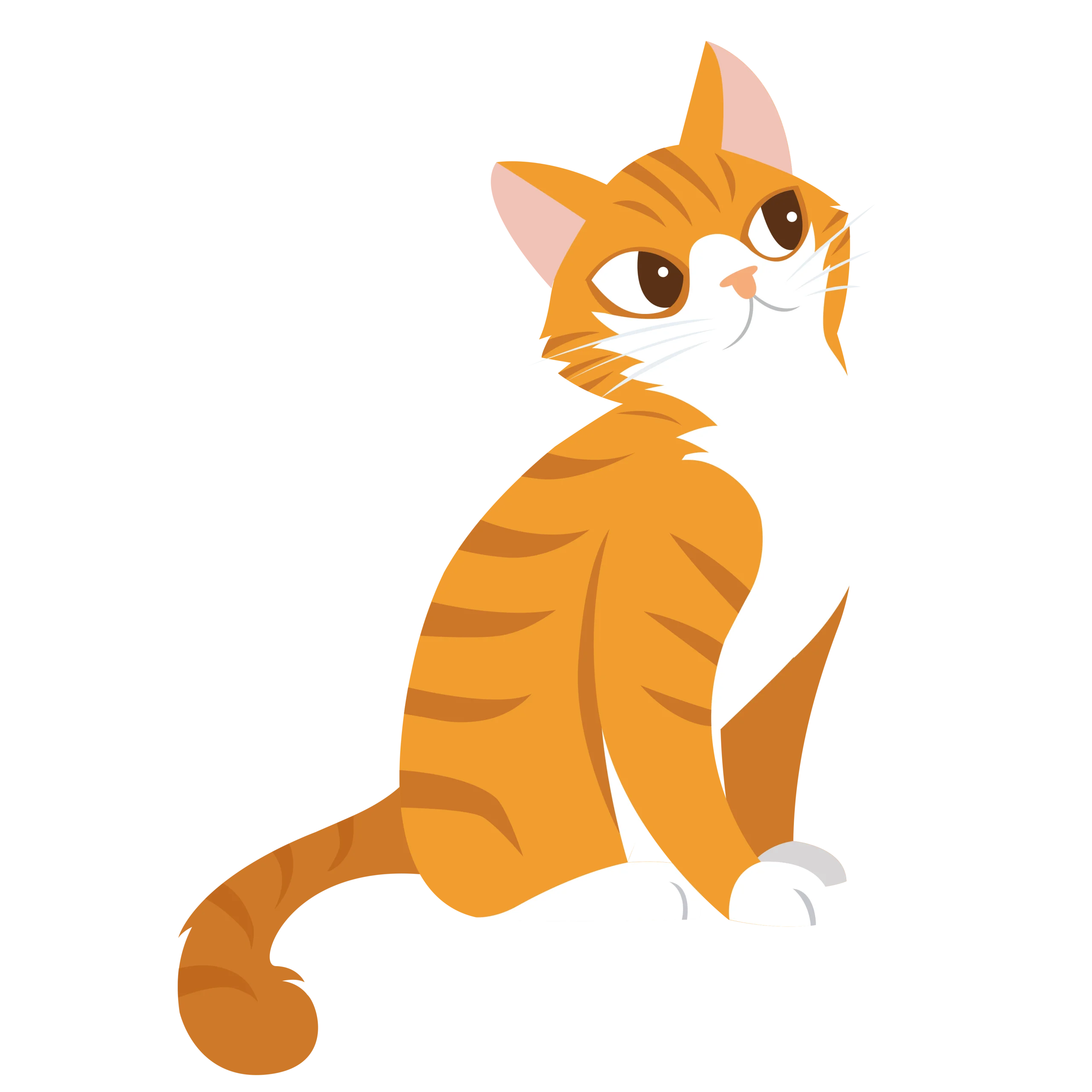 Charming Orange Tabby Cat Clipart Illustration with Whimsical Design