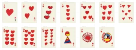 Charming Vintage-Style Heart Suit Playing Cards Clipart Collection
