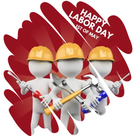 Cheerful Labor Day Celebration Clipart Honoring Workers' Contributions
