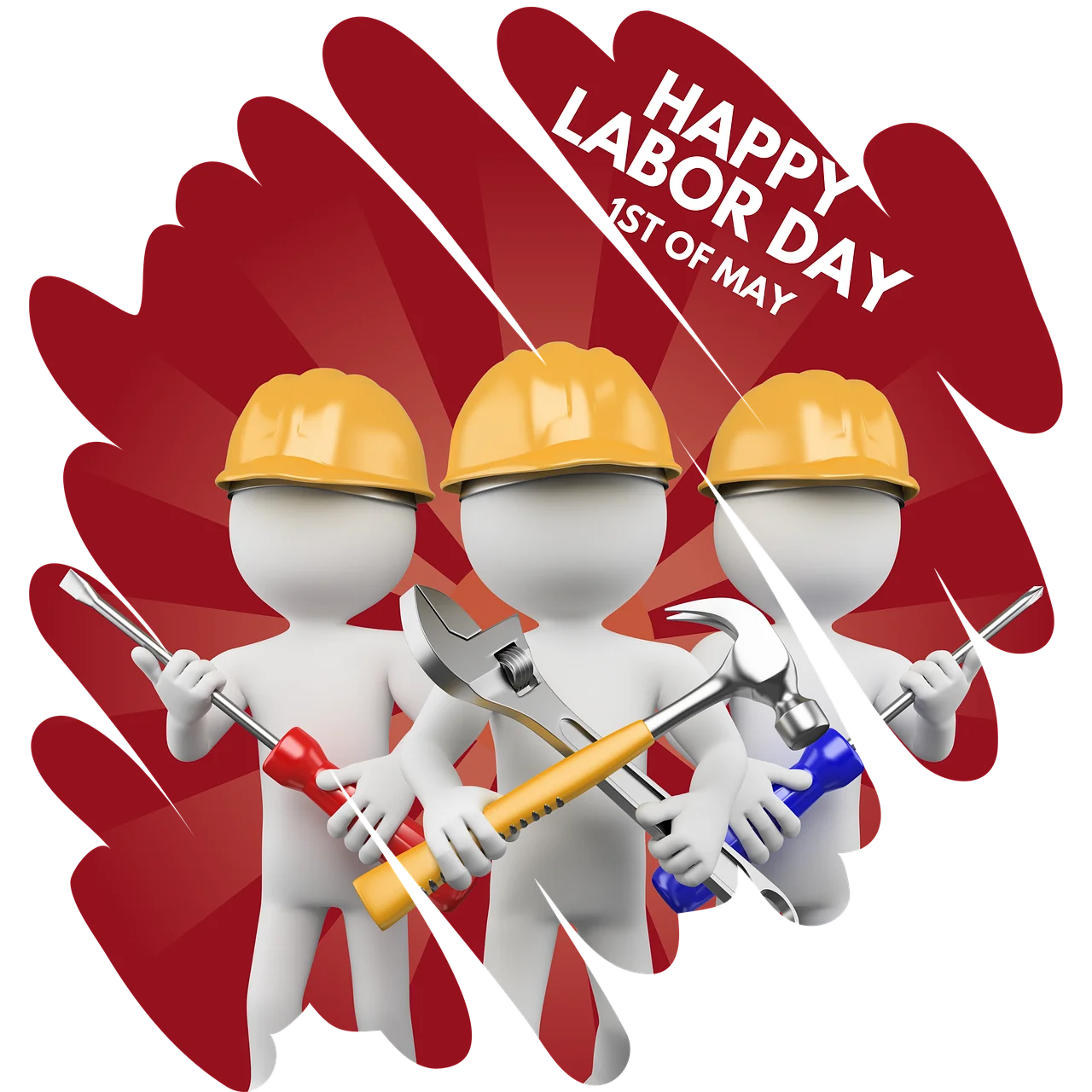 Cheerful Labor Day Celebration Clipart Honoring Workers' Contributions