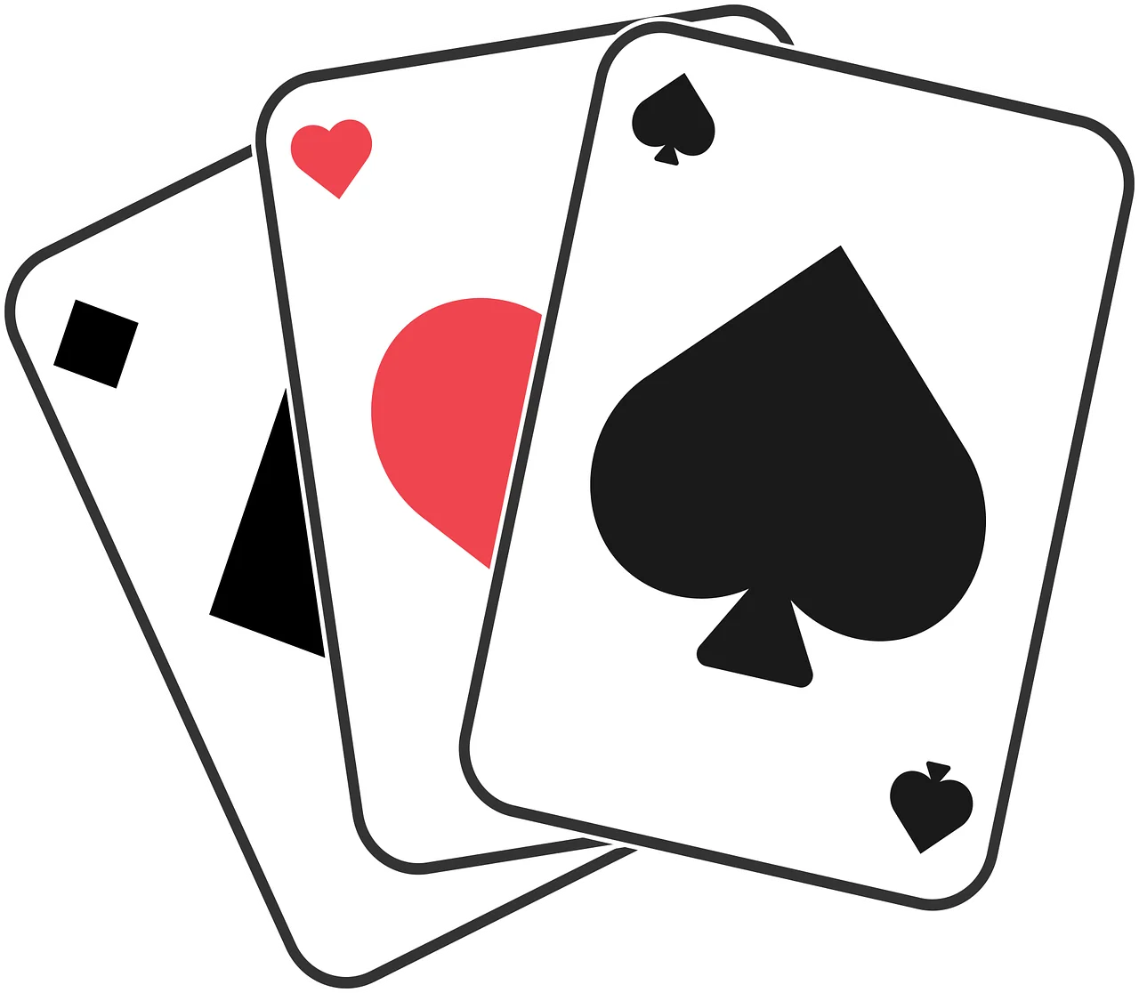 Classic Black and Red Playing Cards Clipart Design with Ace and Heart Symbols