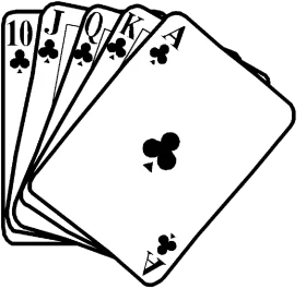 Classic Black and White Playing Cards Clipart Illustration Design
