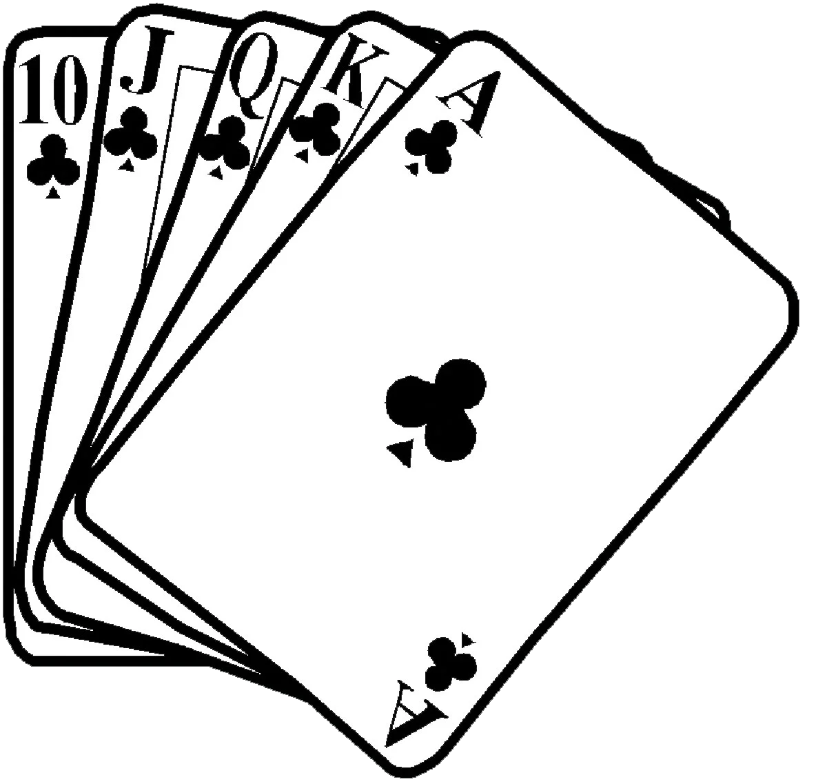 Classic Black and White Playing Cards Clipart Illustration Design