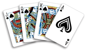 Classic Playing Card Faces Clipart Featuring Royal Face Cards and Ace